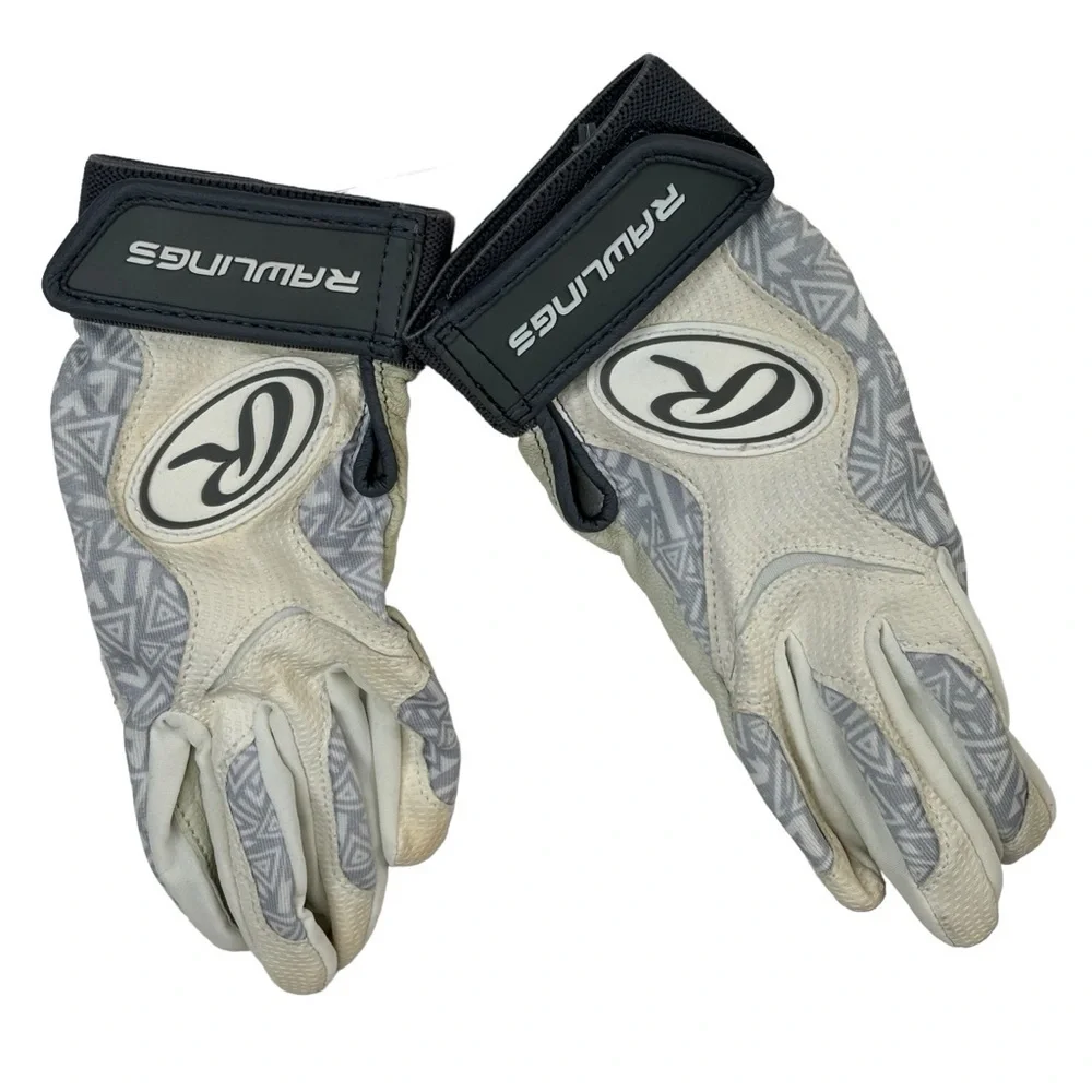 Rawlings Cream & Gray Leather Golf Gloves Women’s Size X-Small